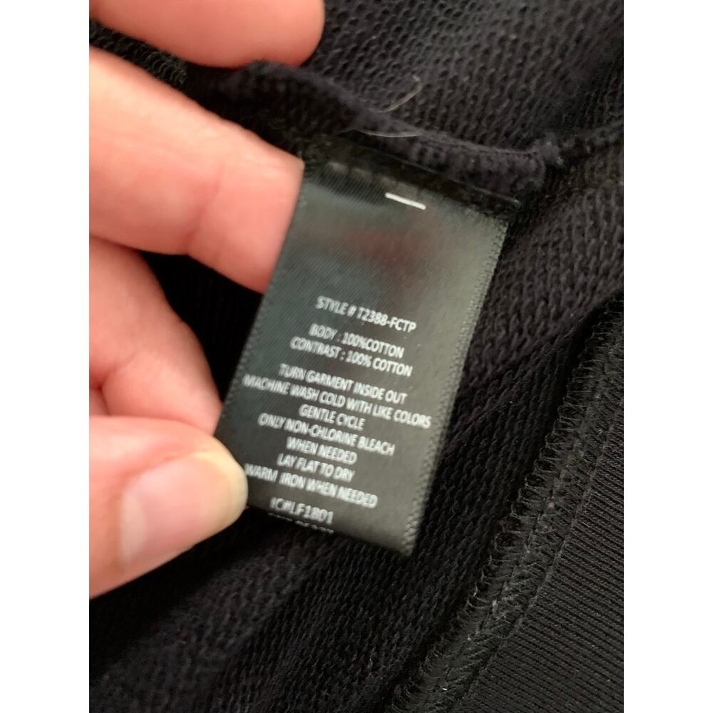 Sanctuary Black Floral Embroidered Hooded Sweatshirt Size L - Picture 9 of 9